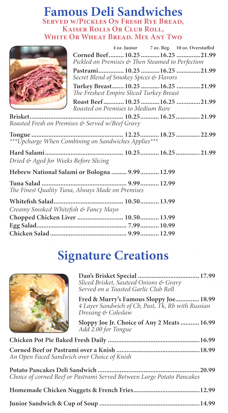 Famous Deli Sandwiches, Signature Creations
